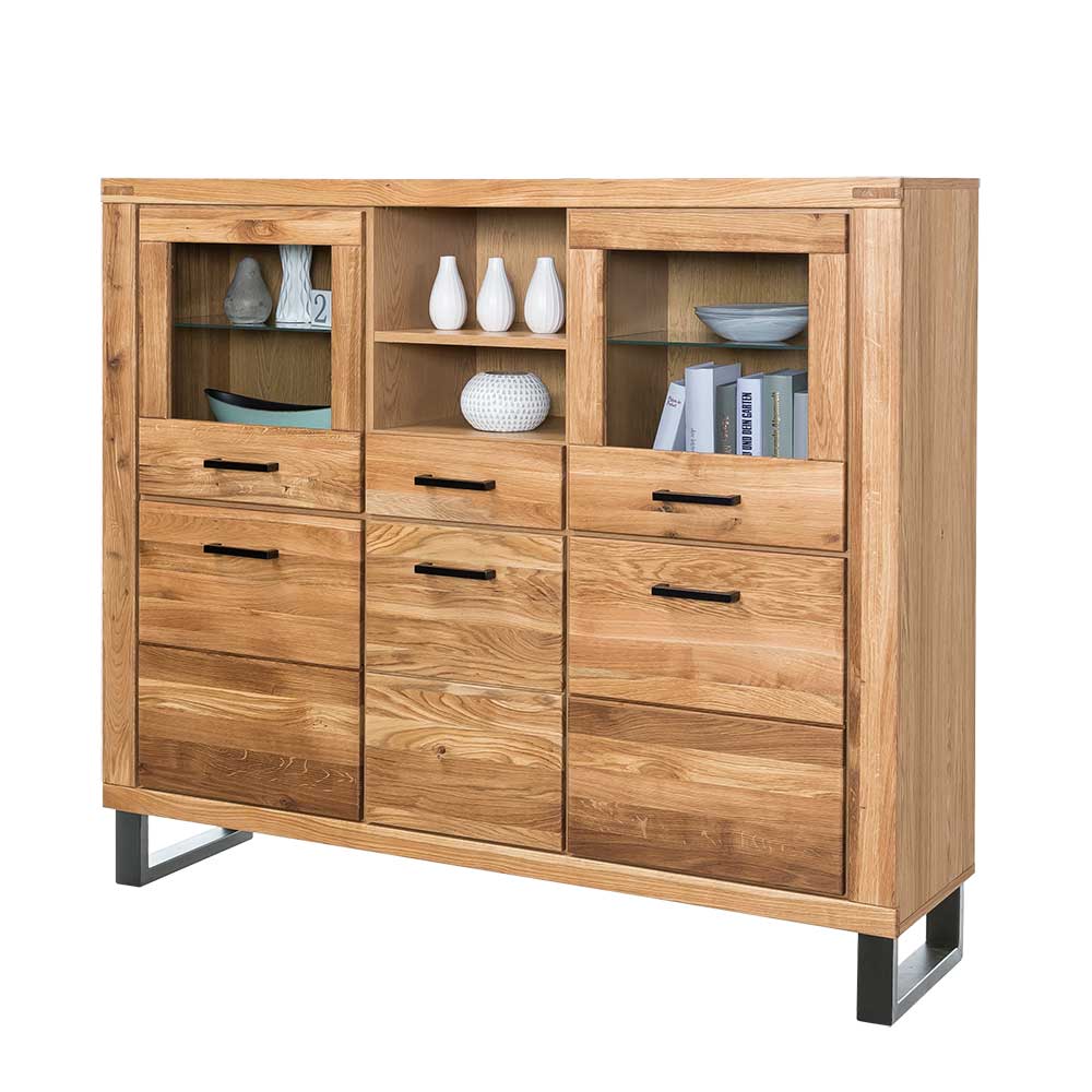 Esszimmerschrank aus Wildeiche teilmassiv 140 cm hoch von Homedreams – Bild 3