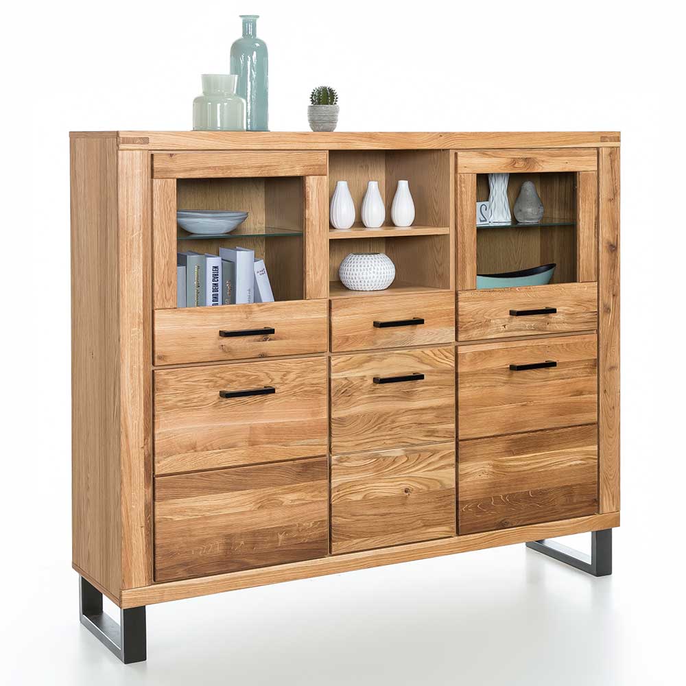 Esszimmerschrank aus Wildeiche teilmassiv 140 cm hoch von Homedreams