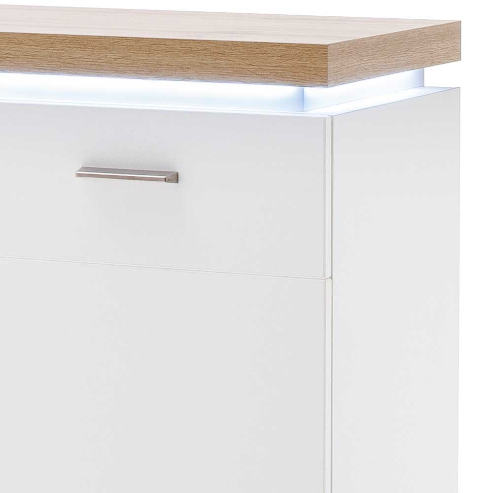 Garderobenkommode in Weiß und Wildeiche Optik LED Beleuchtung von TopDesign – Bild 3