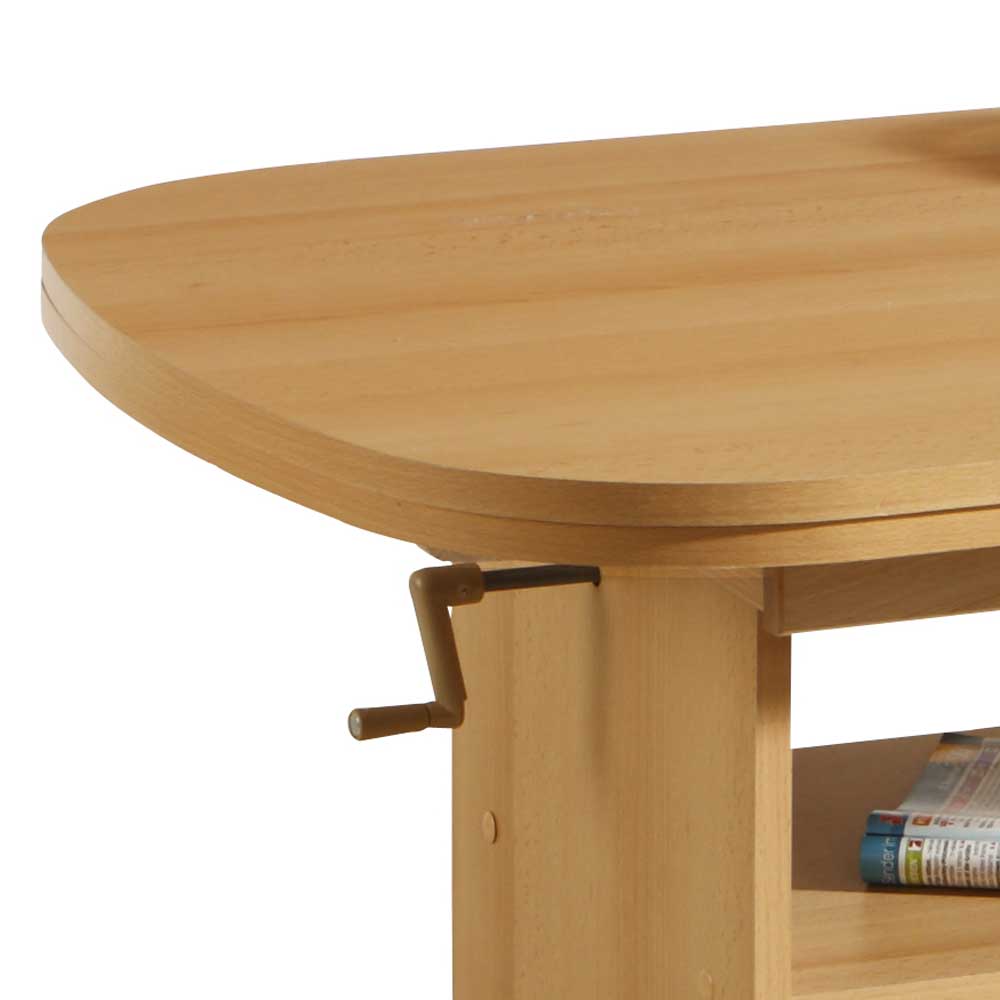 Ausziehbarer Couchtisch aus Buche mit Rollen von 4Home – Bild 3