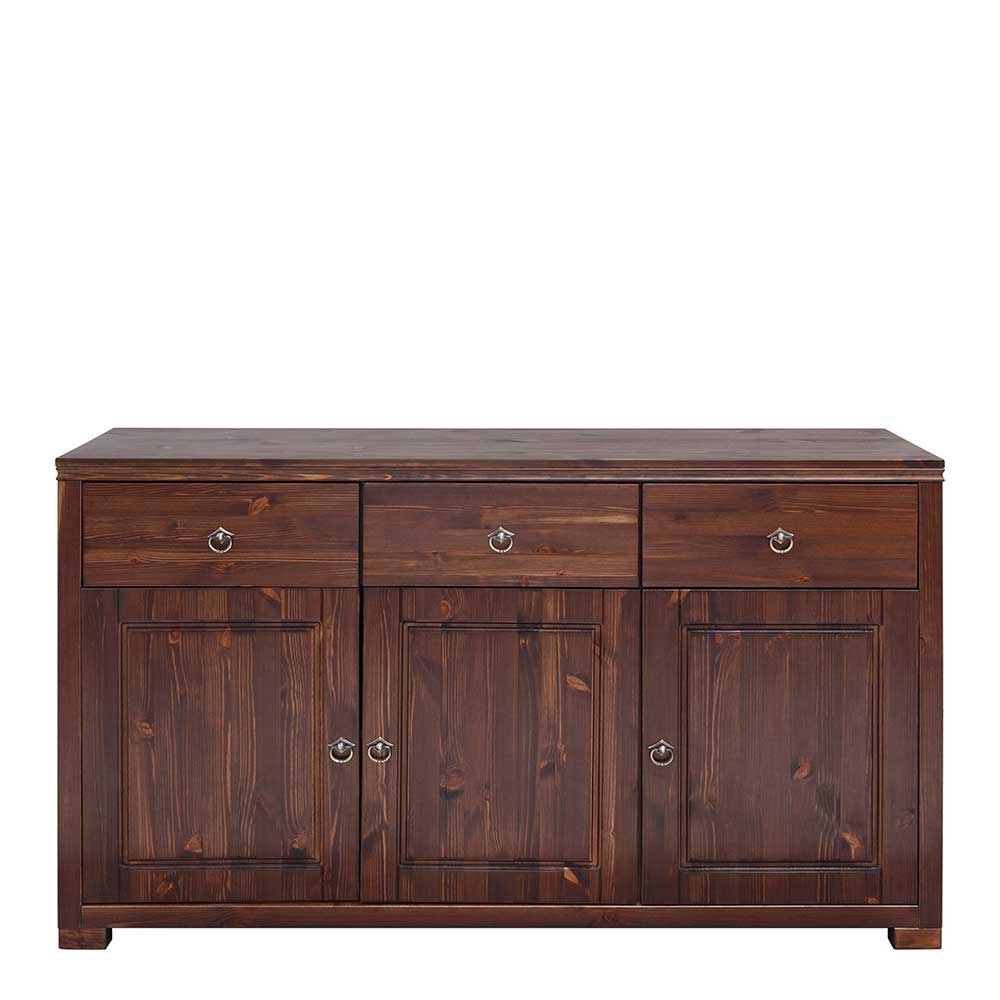 Dunkelbraunes Sideboard aus Kiefer massiv lackiert Landhaus Design von Massivio – Bild 2