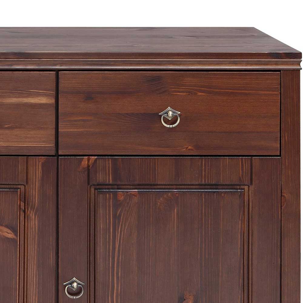 Dunkelbraunes Sideboard aus Kiefer massiv lackiert Landhaus Design von Massivio – Bild 3