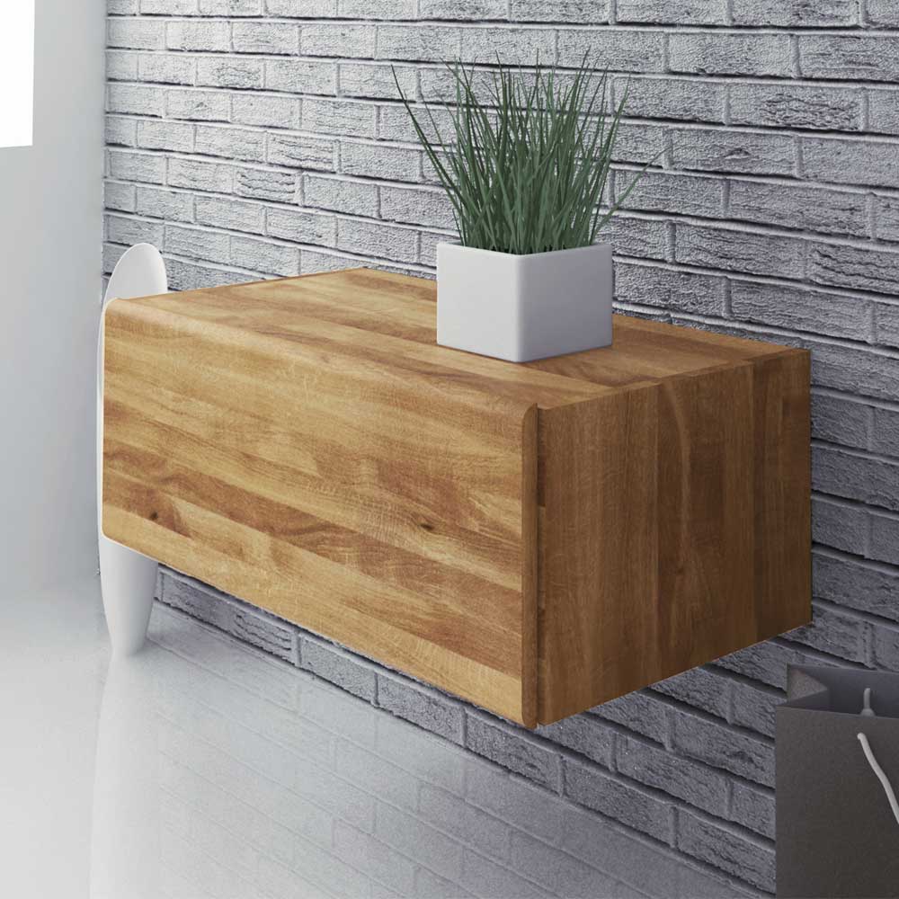 Klappen Hängeschrank aus Wildeiche Massivholz 80 cm breit von Basilicana – Bild 2