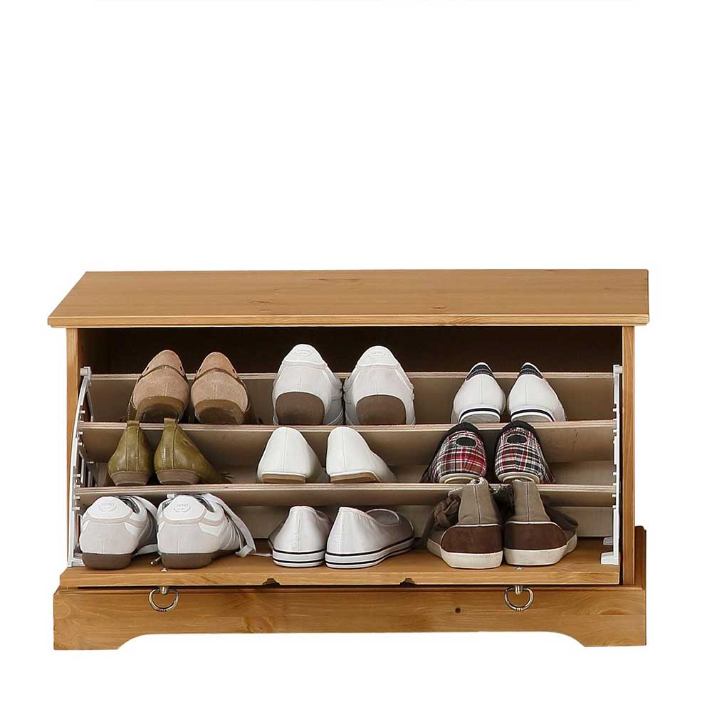 Garderoben Schuhbank aus Kiefer Massivholz 45 cm hoch von Massivio – Bild 3