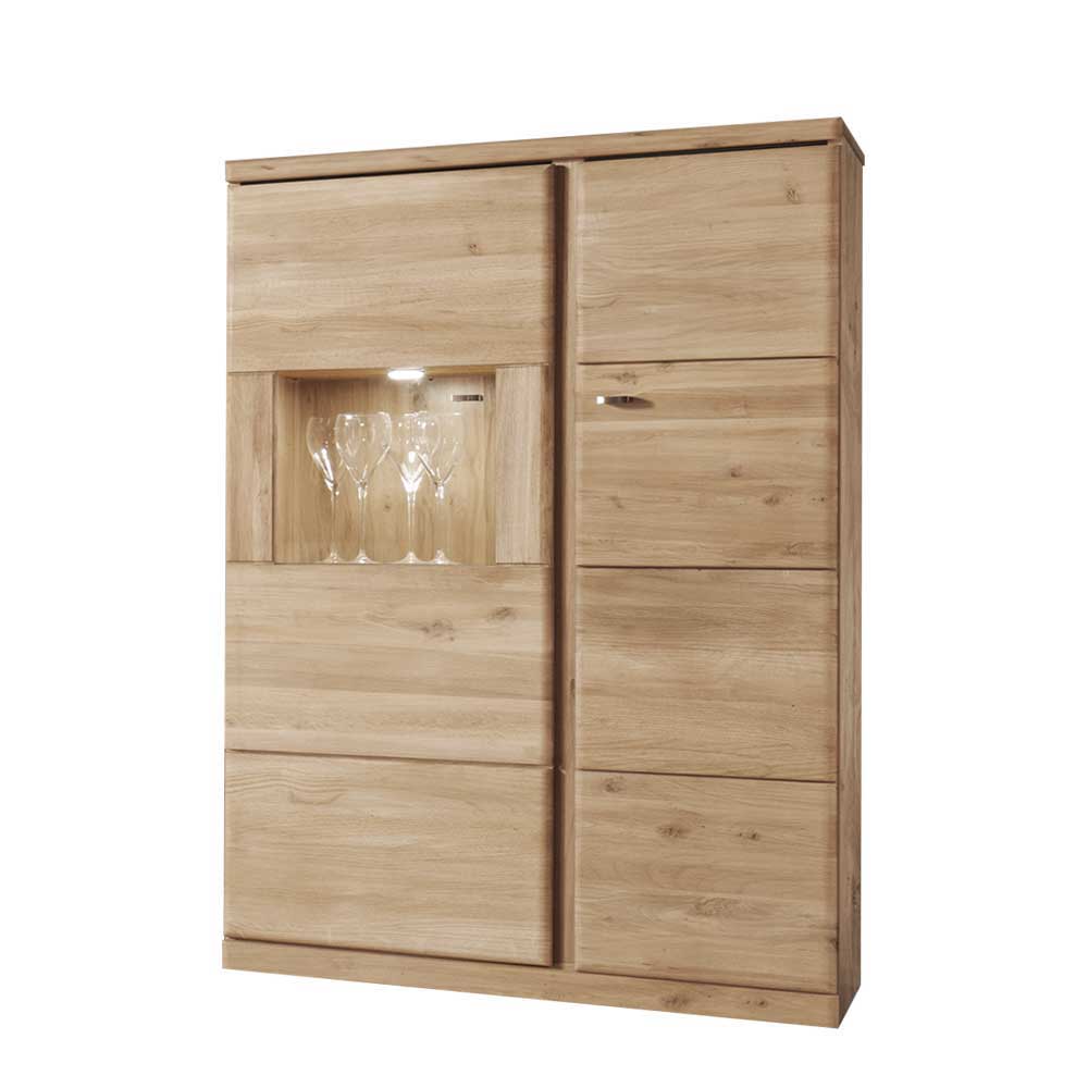 Wohnzimmer Wohnwand aus Wildeiche Bianco LED Beleuchtung (vierteilig) von Nature Dream – Bild 3