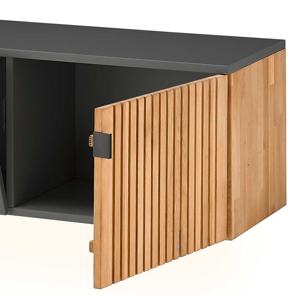 Unterschrank Fernseher in Eiche Bianco und Anthrazit zwei Schubladen von Nature Dream – Bild 3