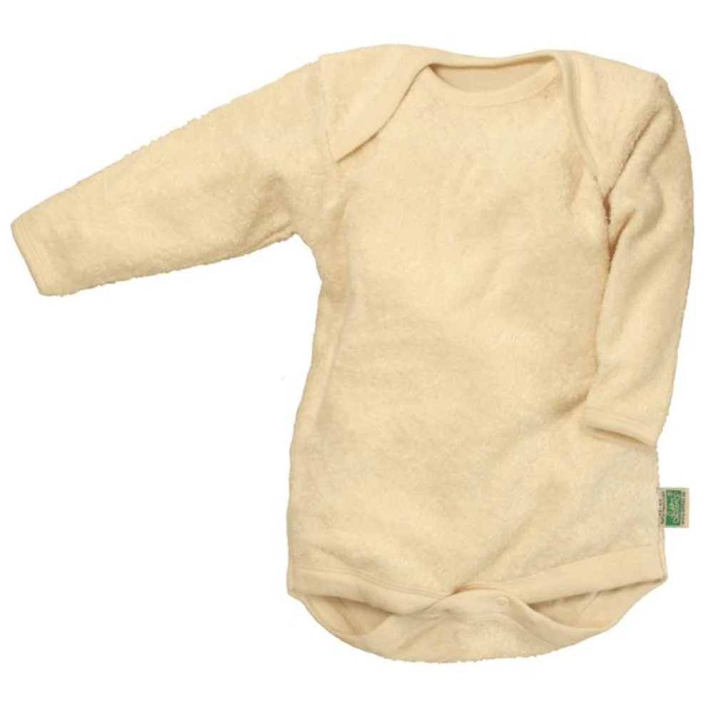 Baby Body Langarm Natur aus Frottee – Bild 2